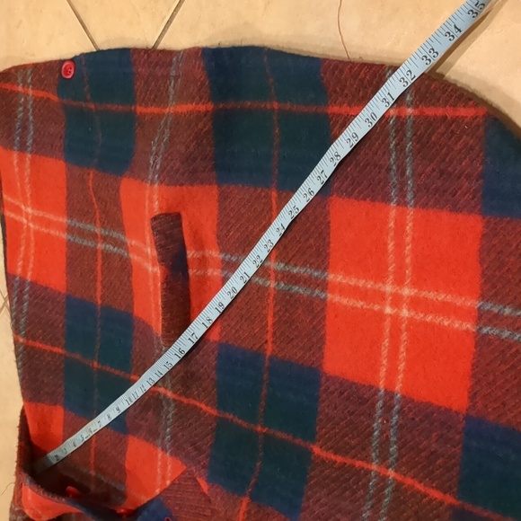 Vintage BORU Jimmy Hourihan Red Plaid Wool Cape Made In Dublin Ireland - Picture 5 of 6